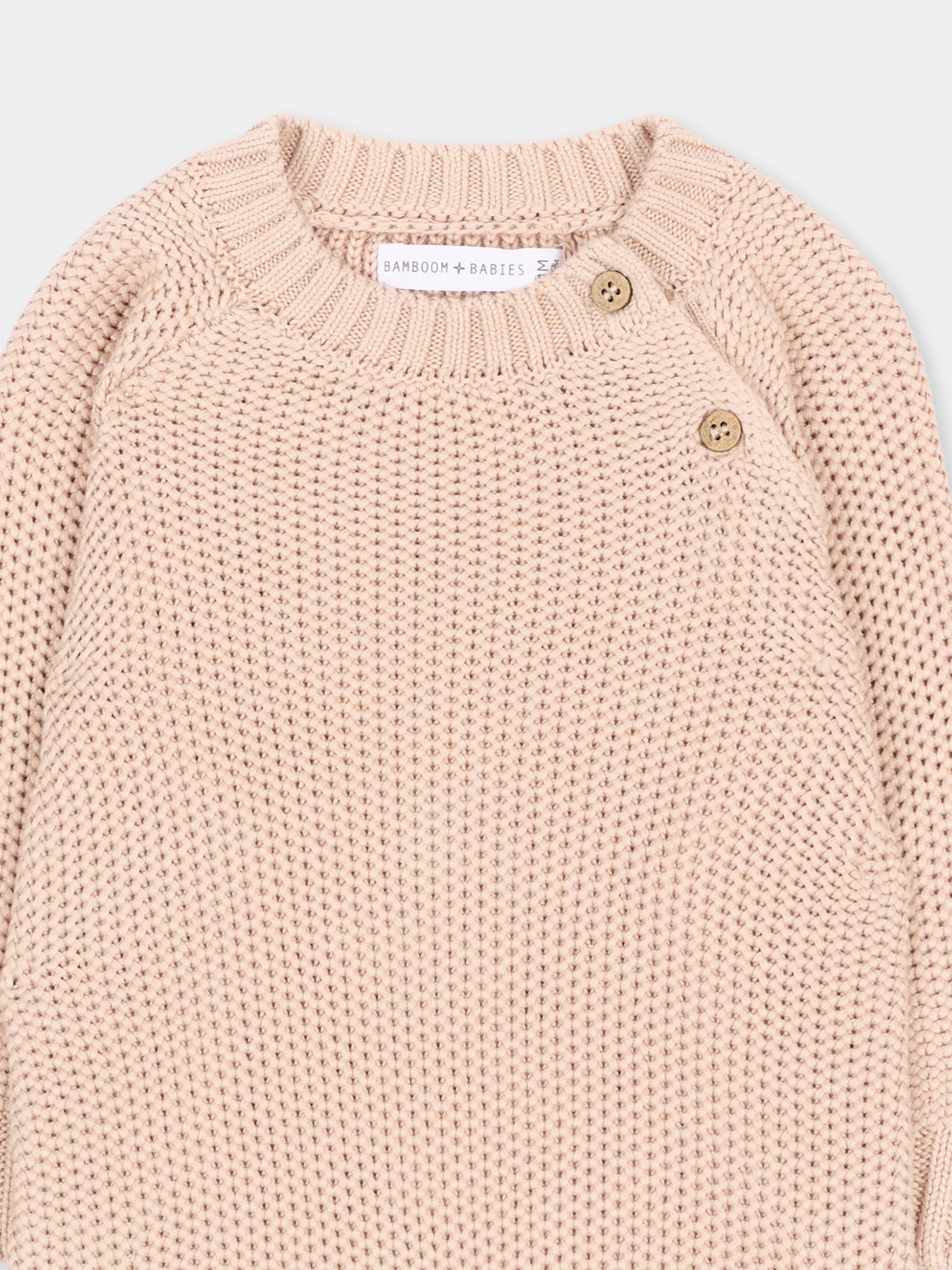 Tutina rosa per neonata in maglia,Bamboom,1263 WHISPER PINK