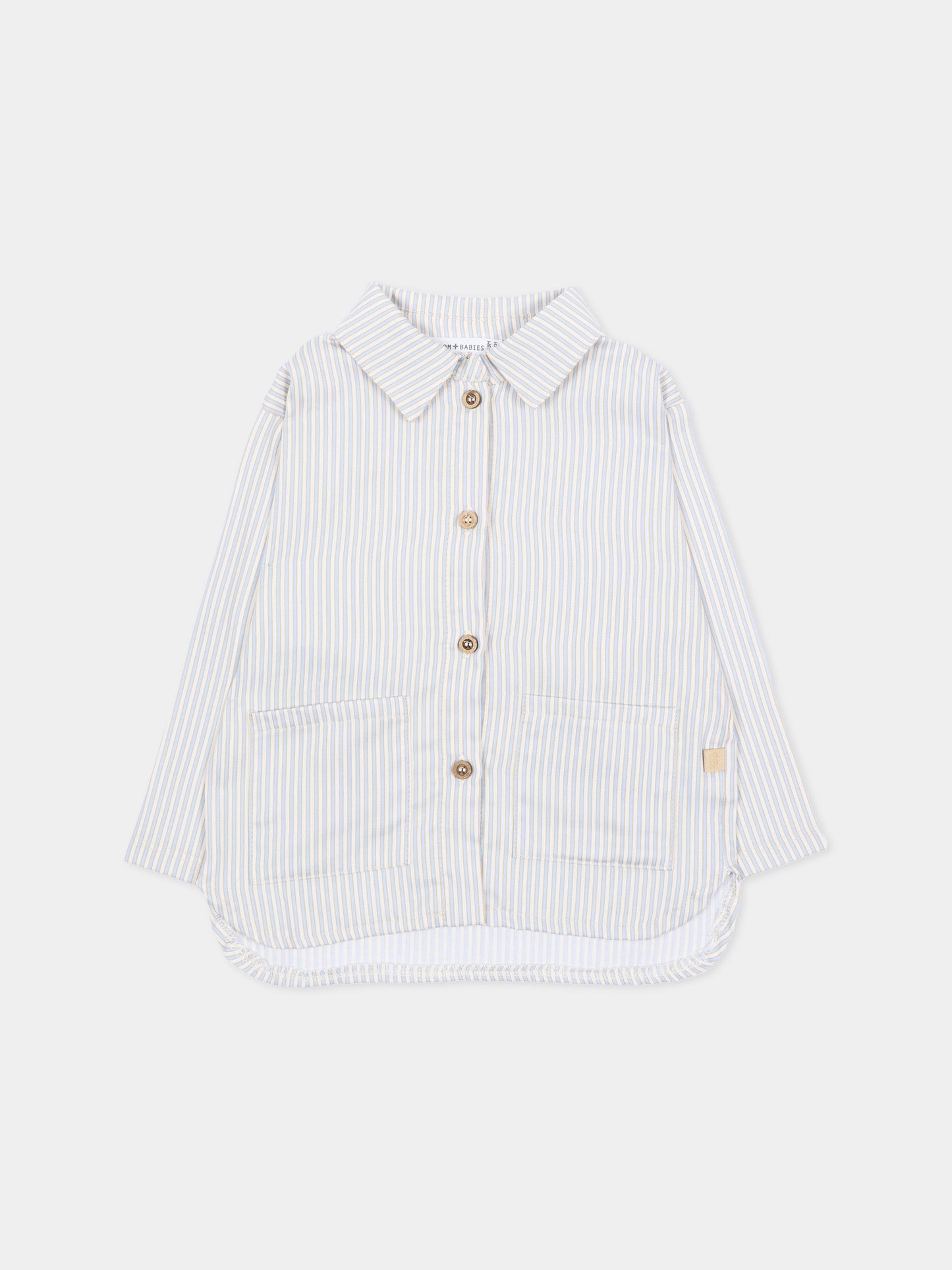 Camicia a manica lunga azzurra per bambino con righe,Bamboom,1208TE00089 STRIPE BLU