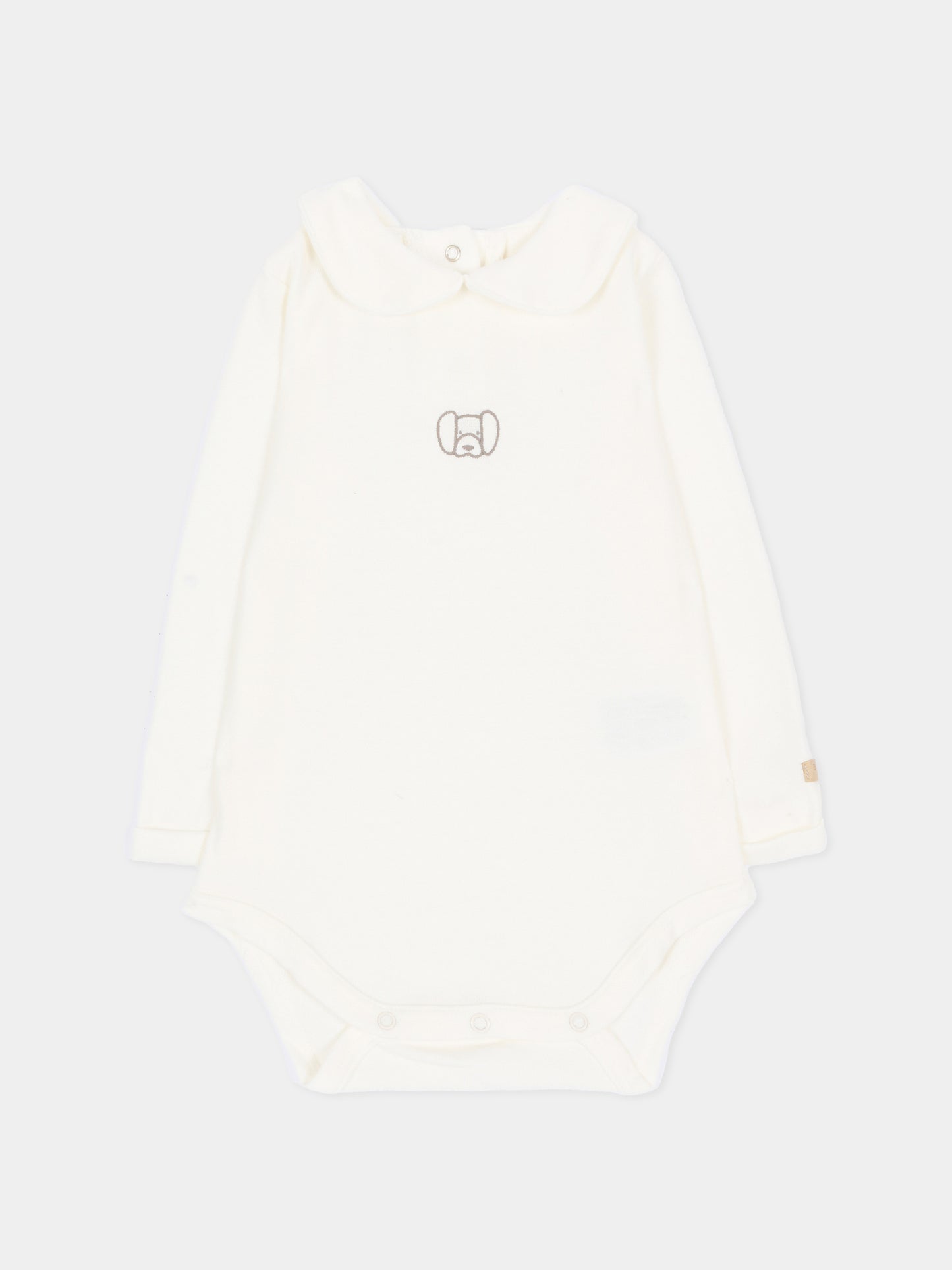 Body avorio per neonati con ricamo,Bamboom,1204TE00087 NATURAL WHITE
