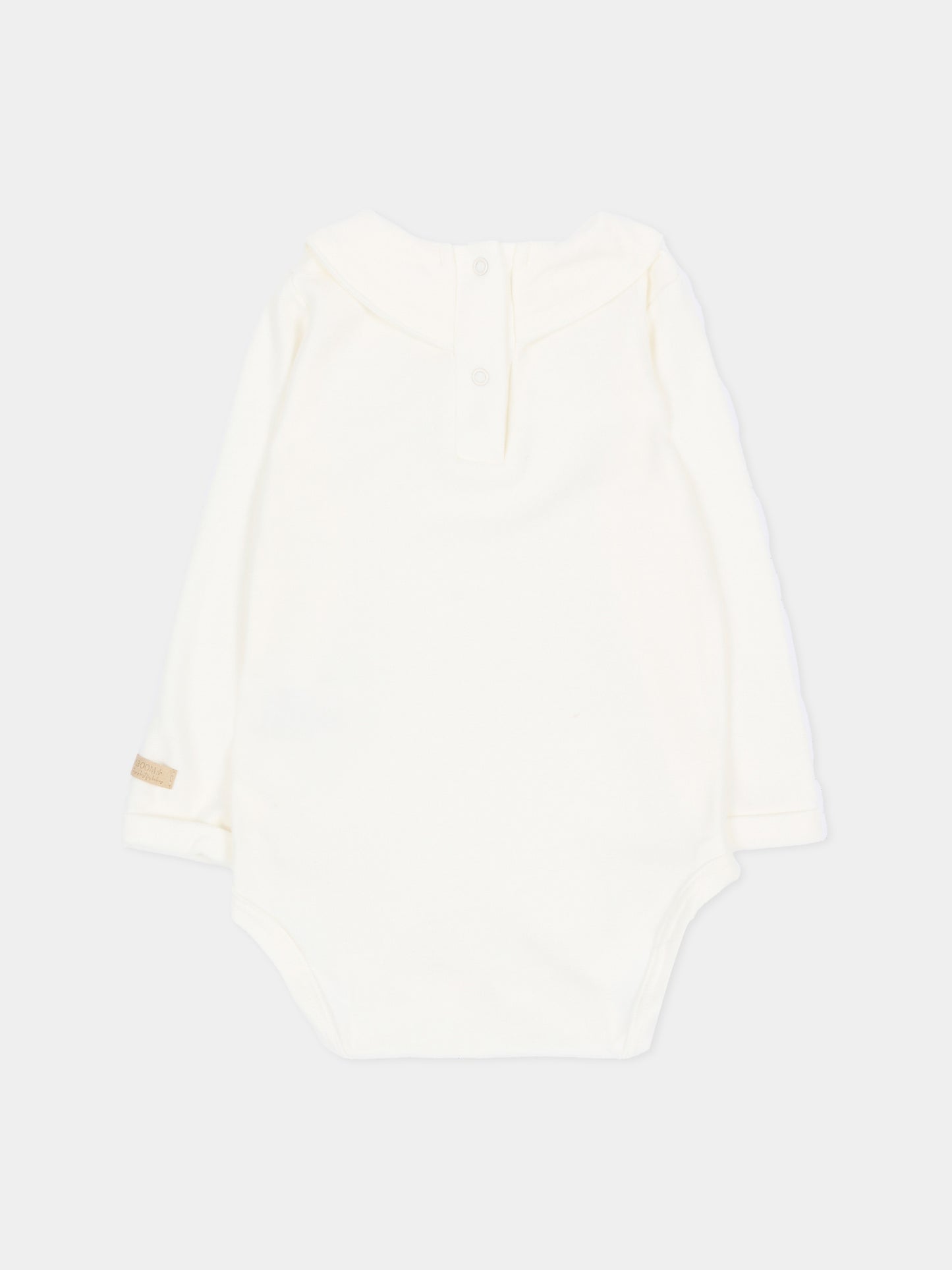 Body avorio per neonati con ricamo,Bamboom,1204TE00087 NATURAL WHITE