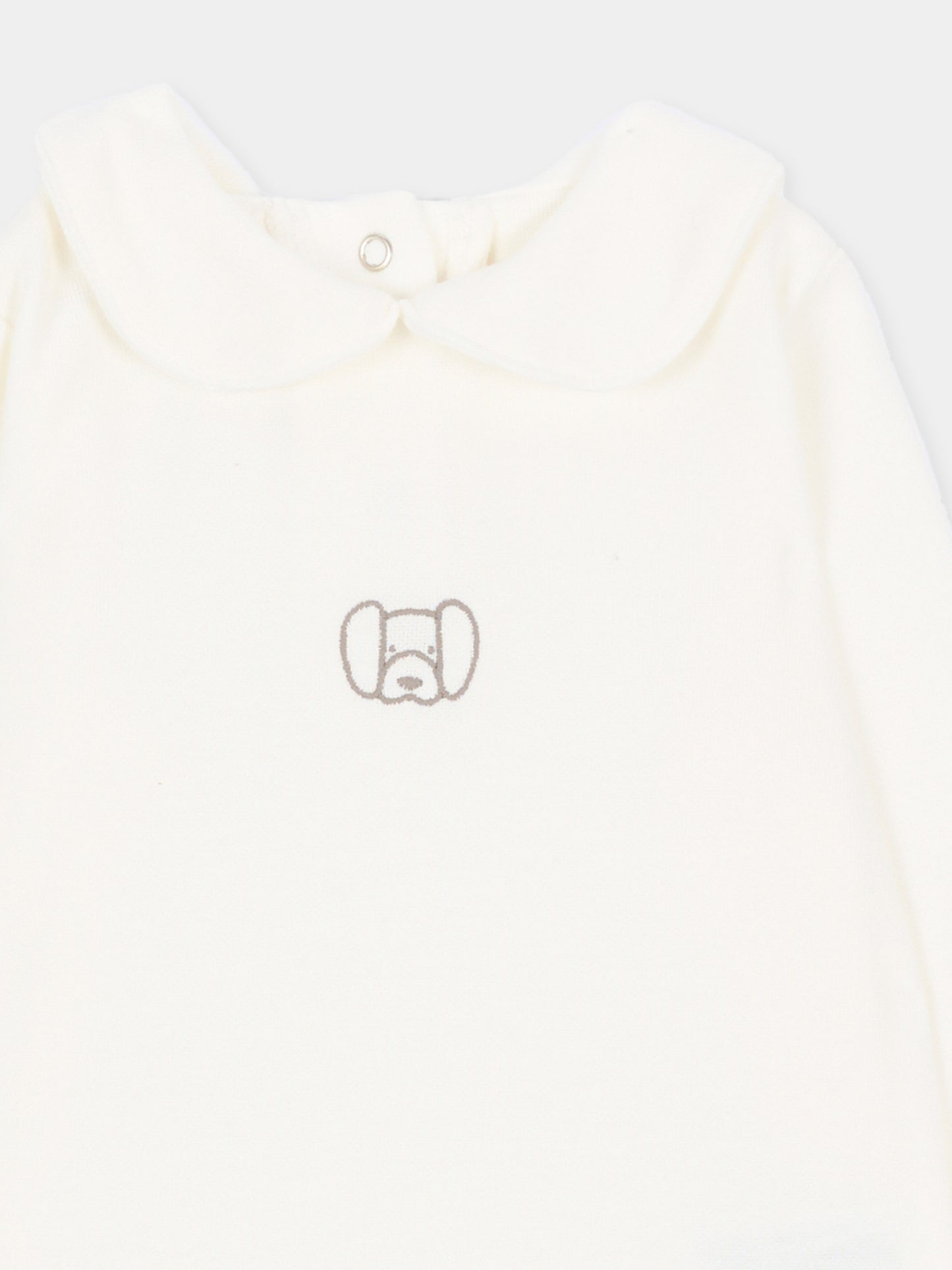 Body avorio per neonati con ricamo,Bamboom,1204TE00087 NATURAL WHITE