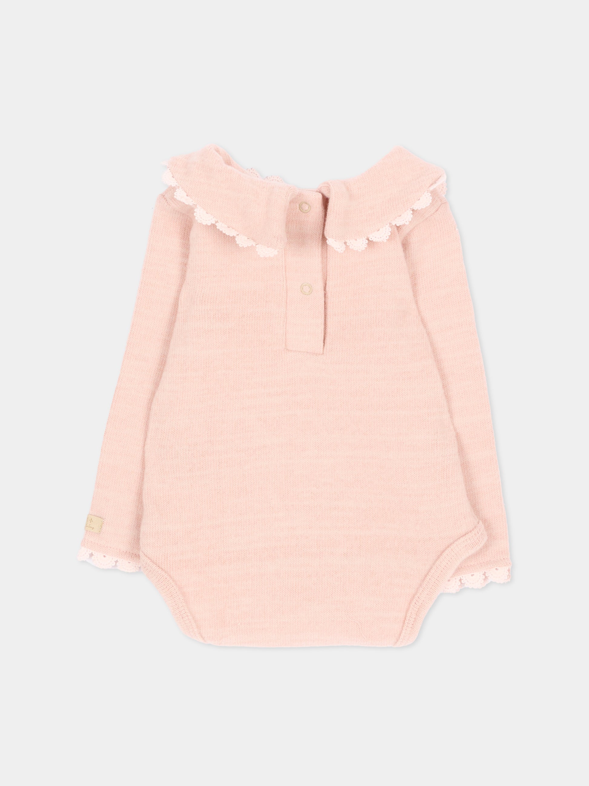 Body rosa per neonata con colletto,Bamboom,1232TE00088 WARM PINK