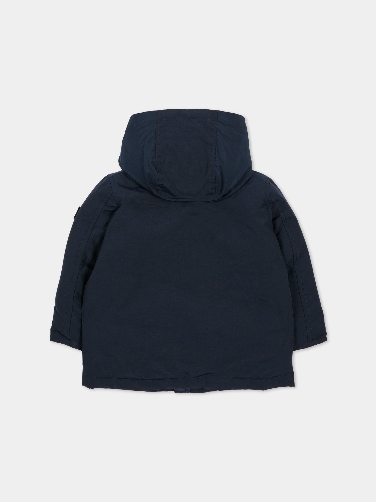 Piumino blu per neonati con cappuccio,Woolrich Kids,CFWKOU0484MBUT0641 UT0641 MLB