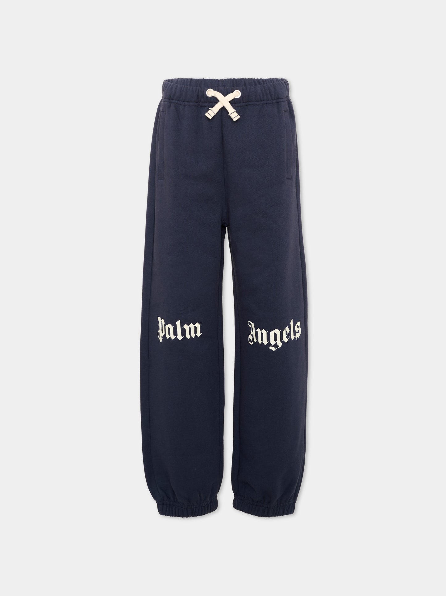 Pantalone blu con logo stampato,Palm Angels,F6PAJBFP016 1528