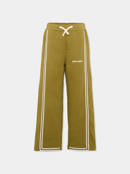Pantalone verde per bambini con logo,Palm Angels,F6PAJBFP027 1529