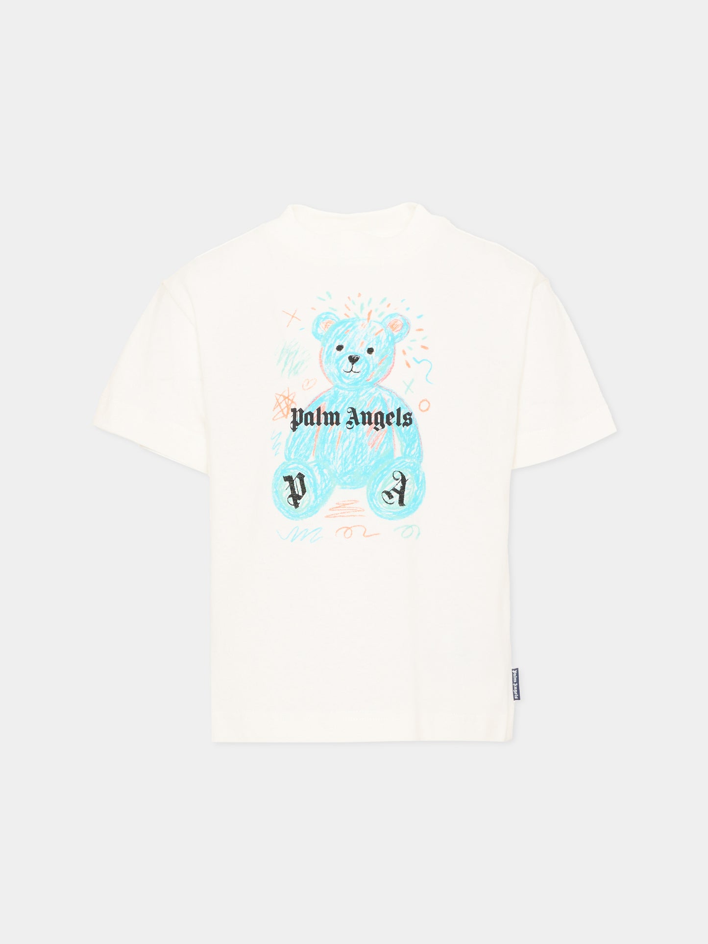 T-shirt bianca per bambino con teddy bear,Palm Angels,F6PAJBTH103 412