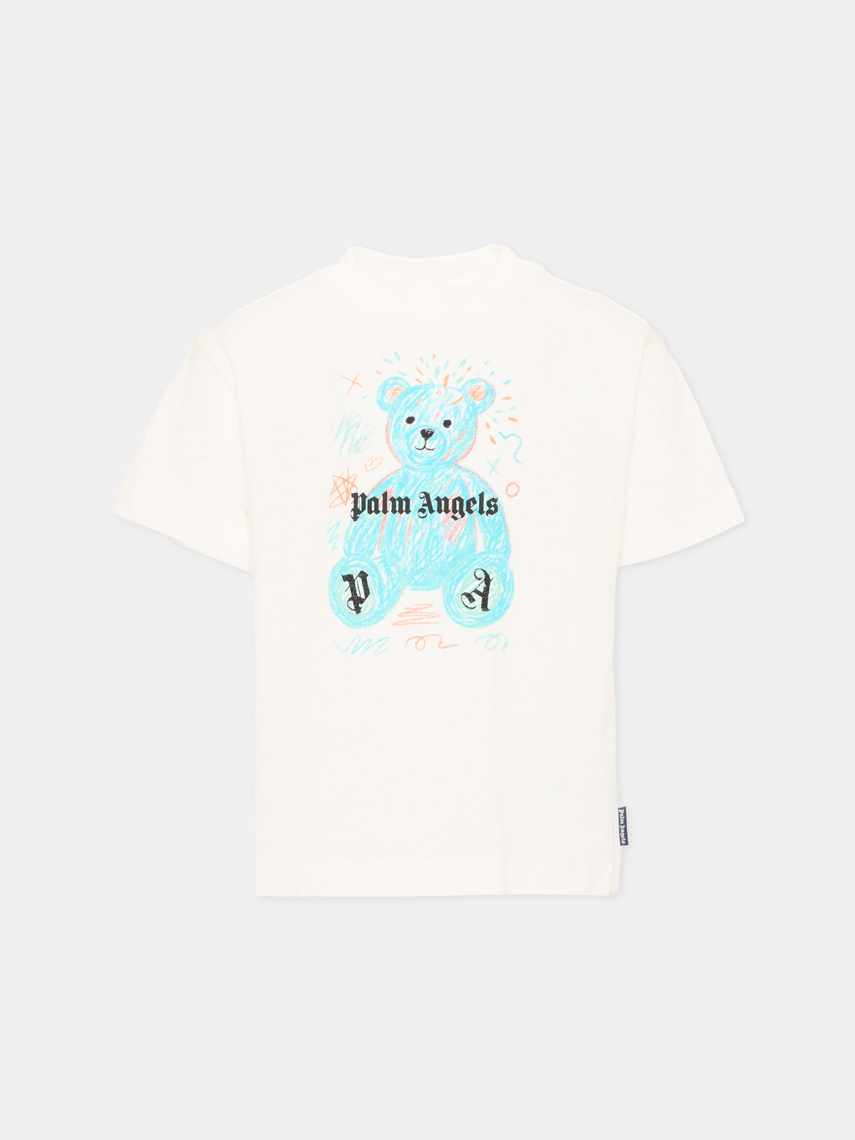 T-shirt bianca per bambino con teddy bear,Palm Angels,F6PAJBTH103 412