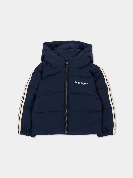 Piumino blu per neonati con logo