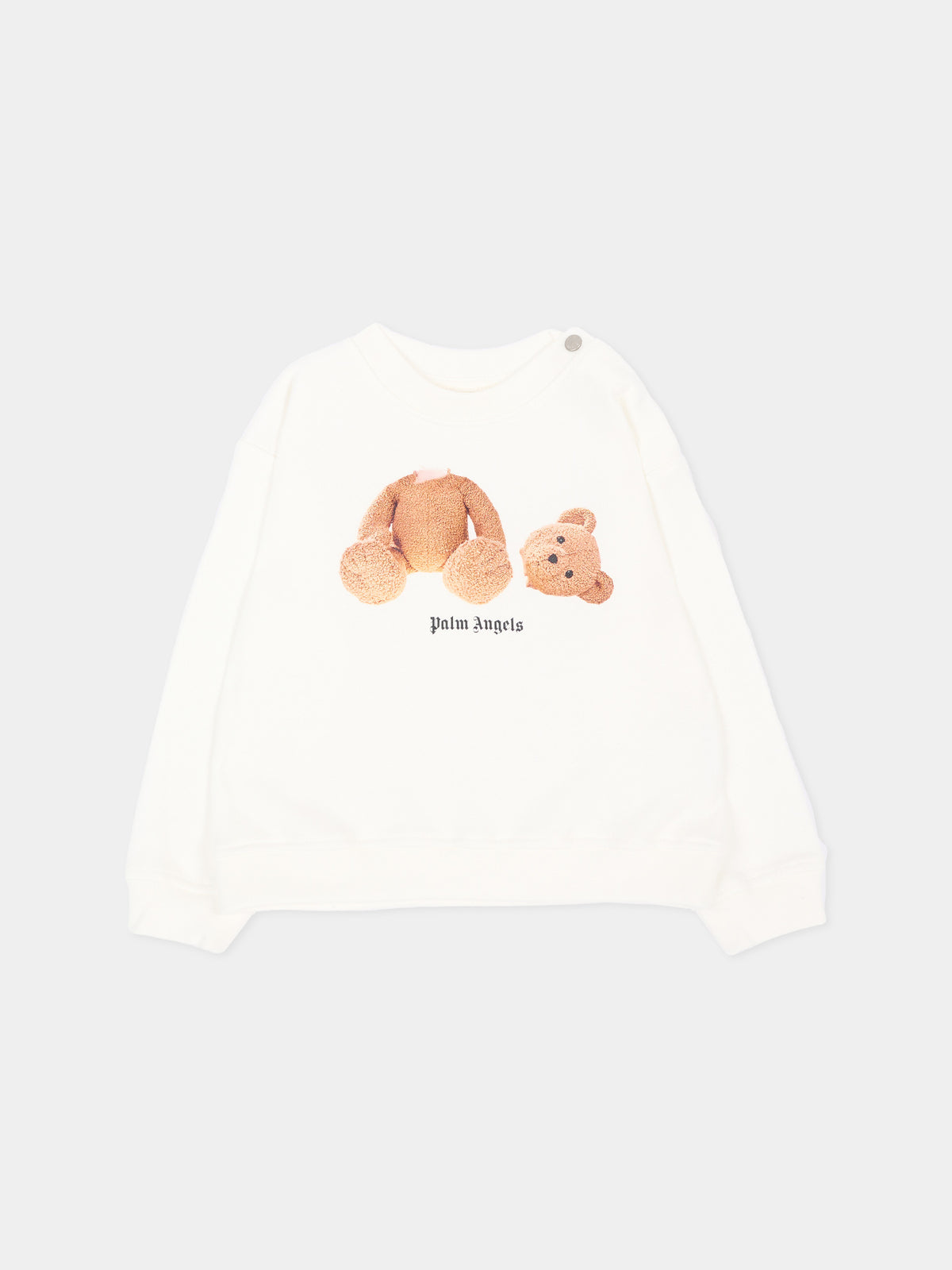 Felpa bianca per neonato con teddy bear,Palm Angels,F6PANBSW192 412