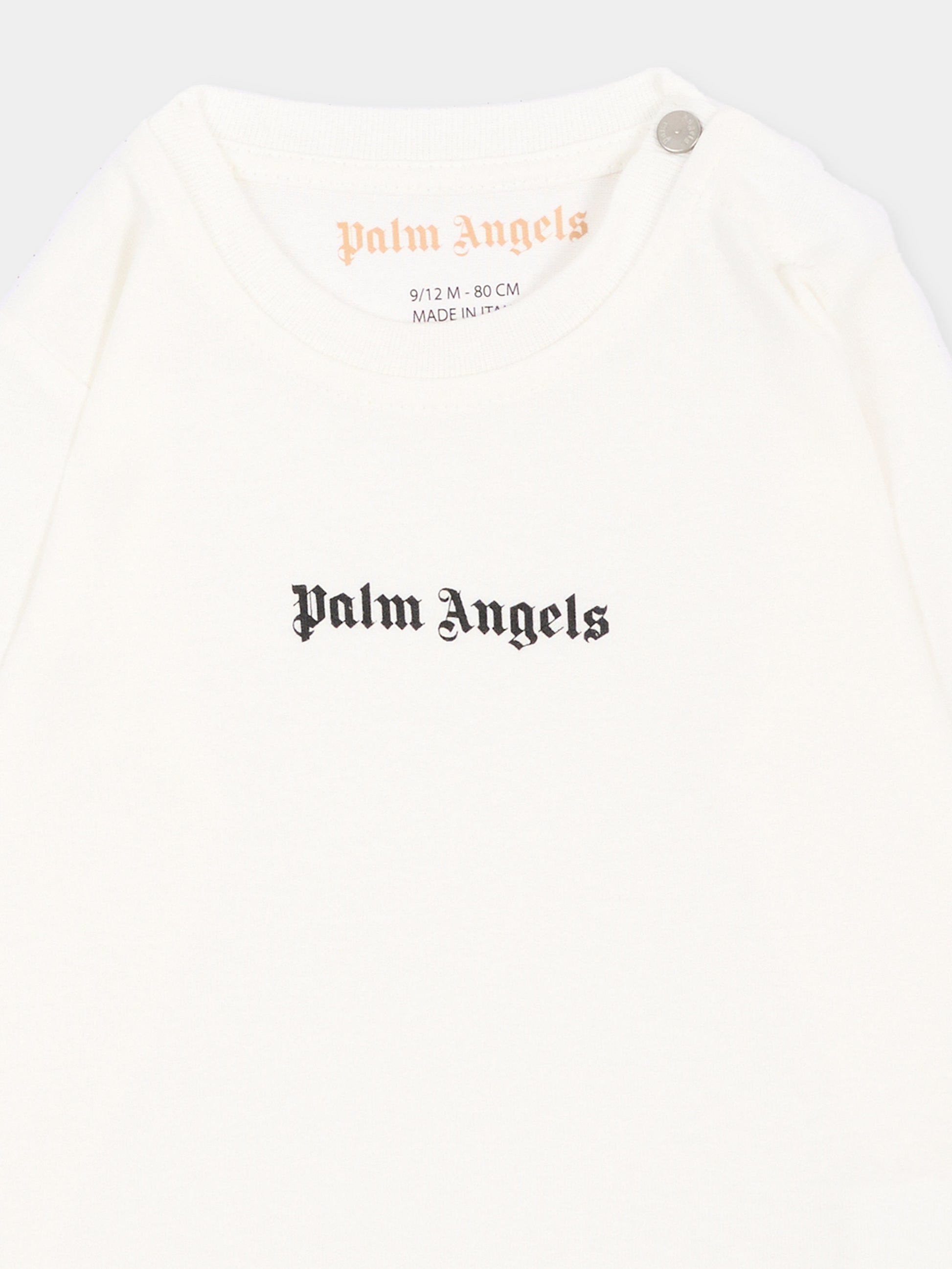 T-shirt bianca per neonato con logo,Palm Angels,F6PANBTH179 412