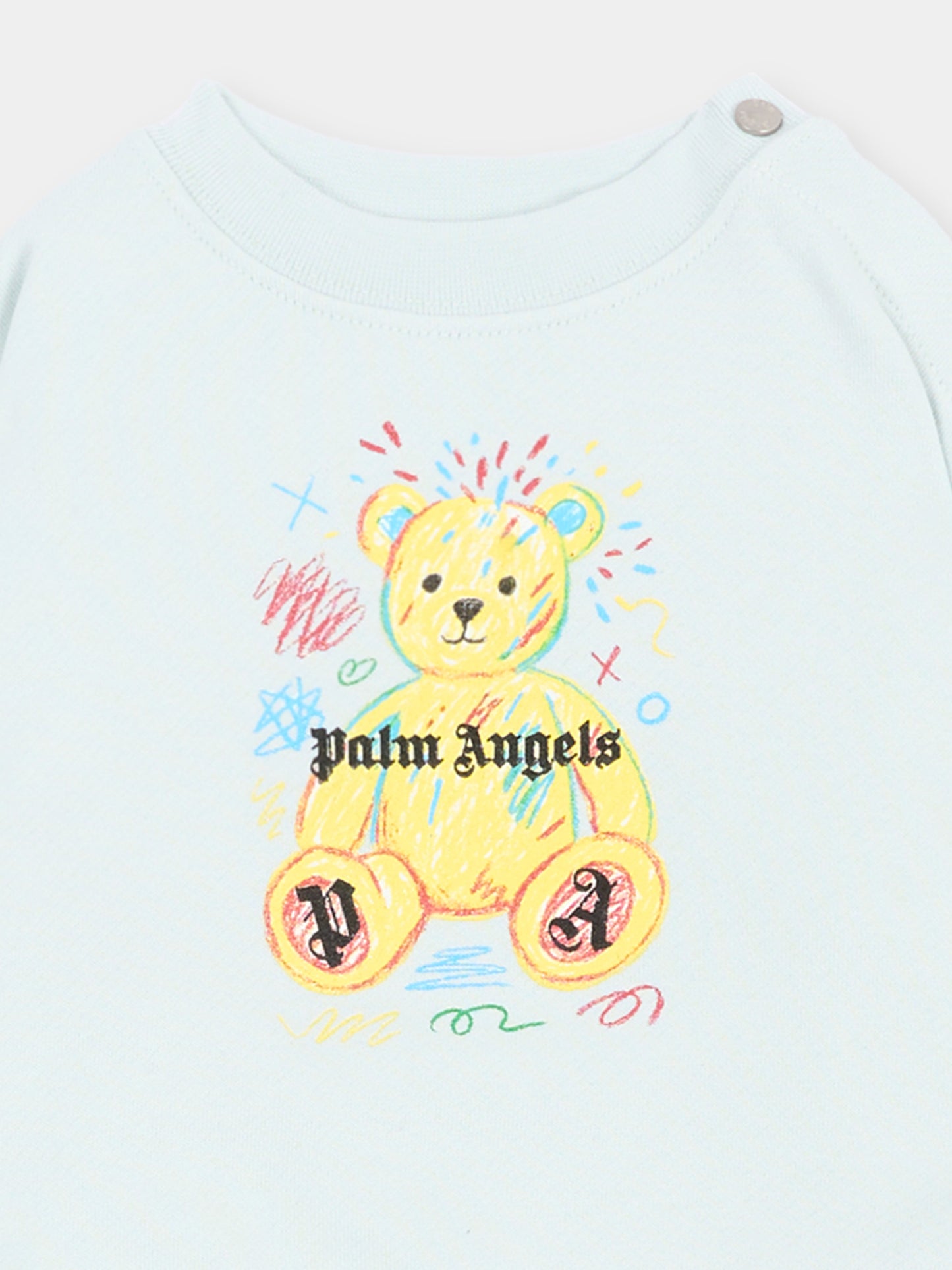 Completo sportivo lungo celeste teddy,Palm Angels,F6PANBTP197 960