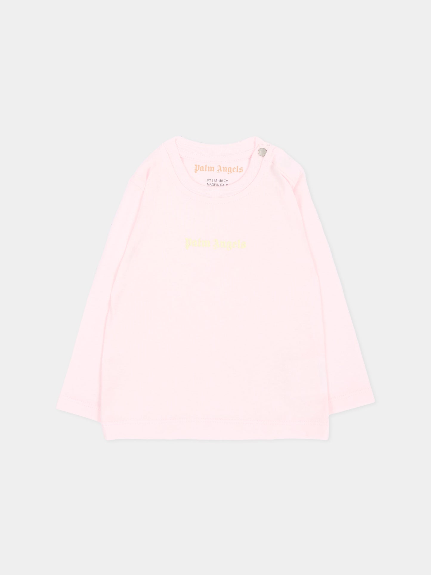 T-shirt a manica lunga rosa per neonata,Palm Angels,F6PANGTH186 042