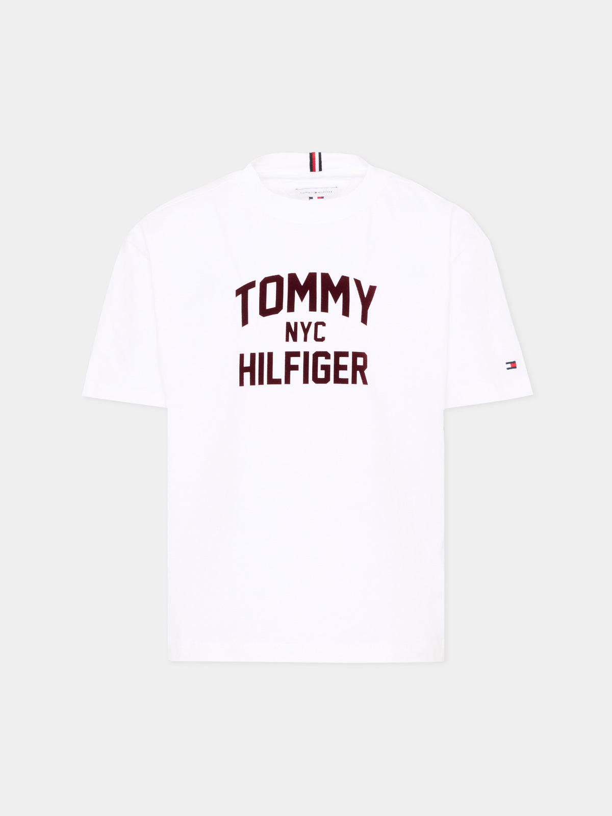 T-shirt bianca per bambini con logo,Tommy Hilfiger Junior,KB0KB10641 YBR