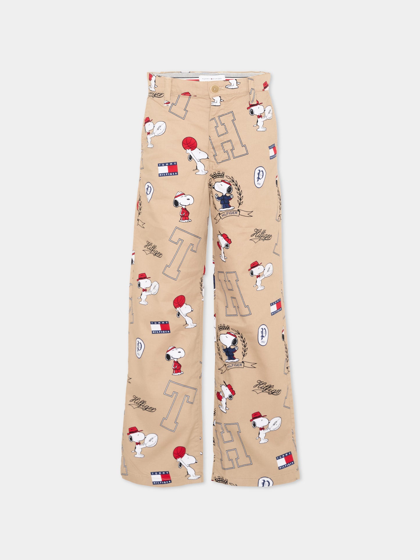 Pantalone beige per bambino stampato,Tommy Hilfiger Junior,KB0KB10669 0F8