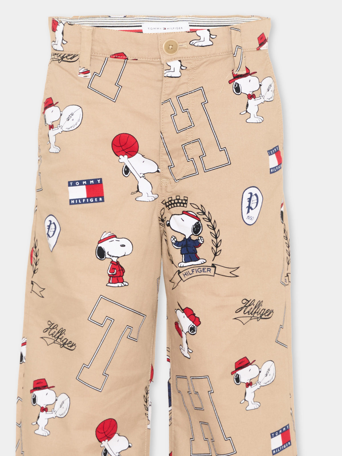 Pantalone beige per bambino stampato,Tommy Hilfiger Junior,KB0KB10669 0F8