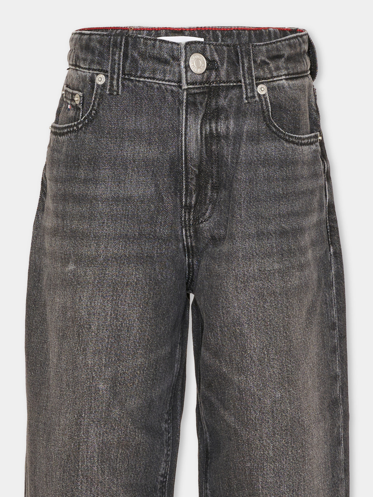 Jeans nero per bambini con logo,Tommy Hilfiger Junior,KB0KB10679 1BY