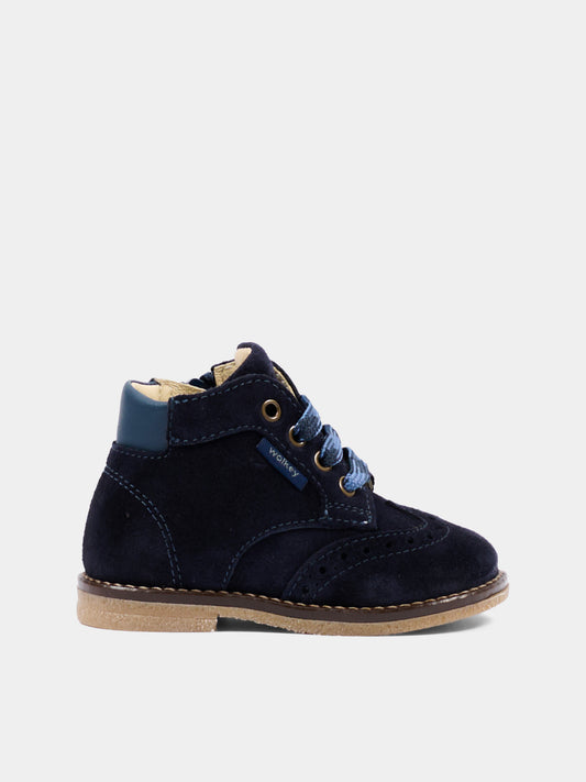 Scarpe stringate blu per neonato,Walkey,Y1B5 44290 0071800