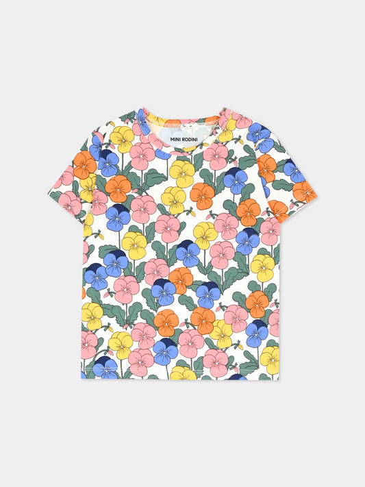 T-shirt a manica corta multicolor per bambina,Mini Rodini,2672012500