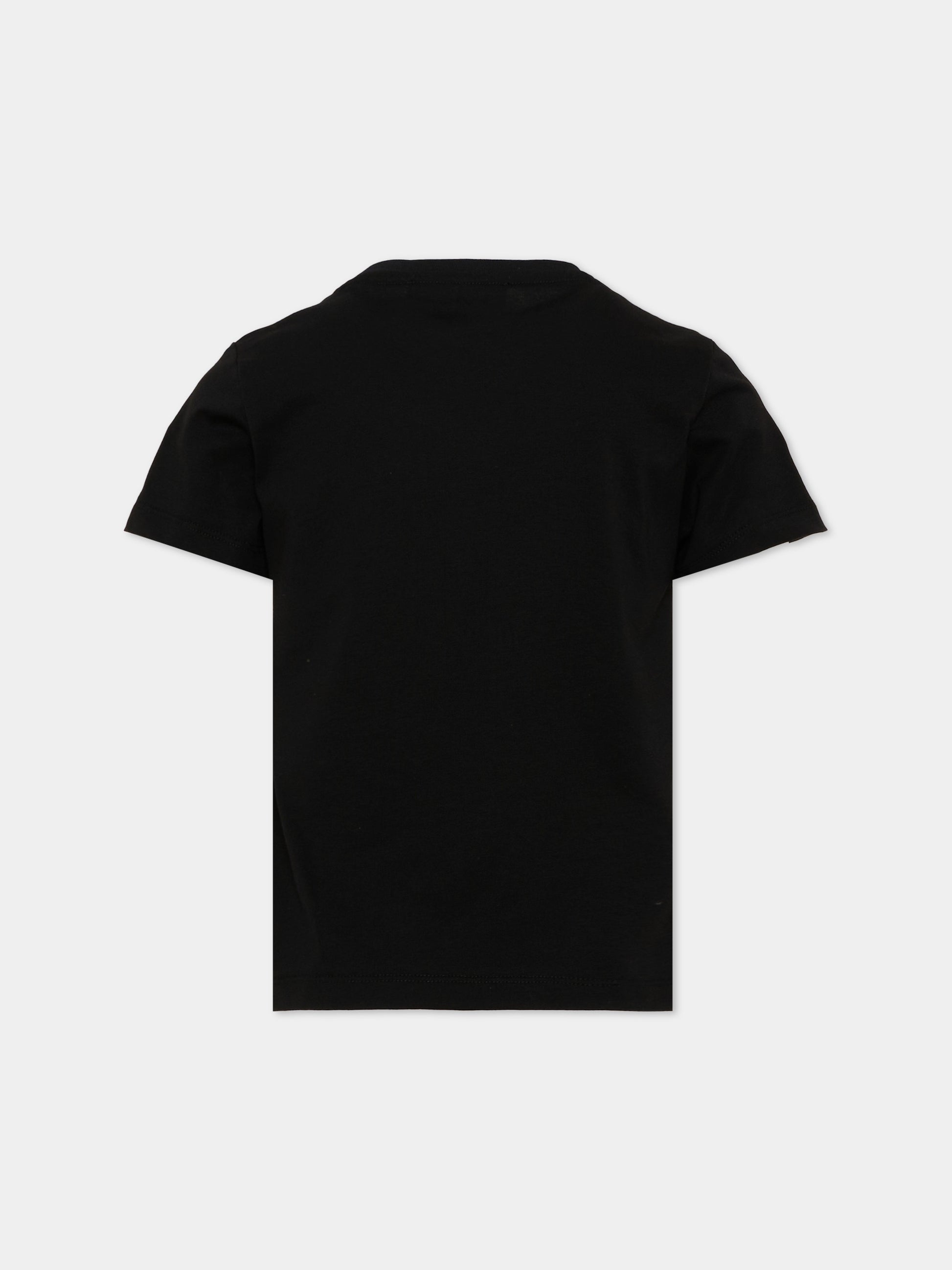 T-shirt nera per bambina con logo,Roberto Cavalli Kids,CGA26111TS BLACK