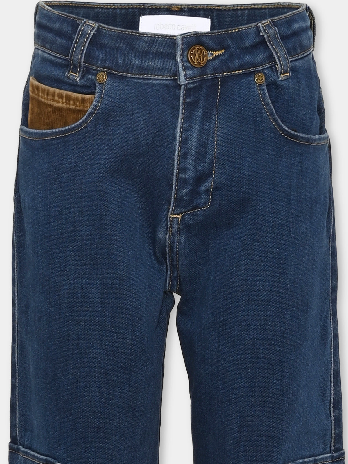 Jeans denim per bambino,Roberto Cavalli Kids,CBA26018JE D.BLUE_MED
