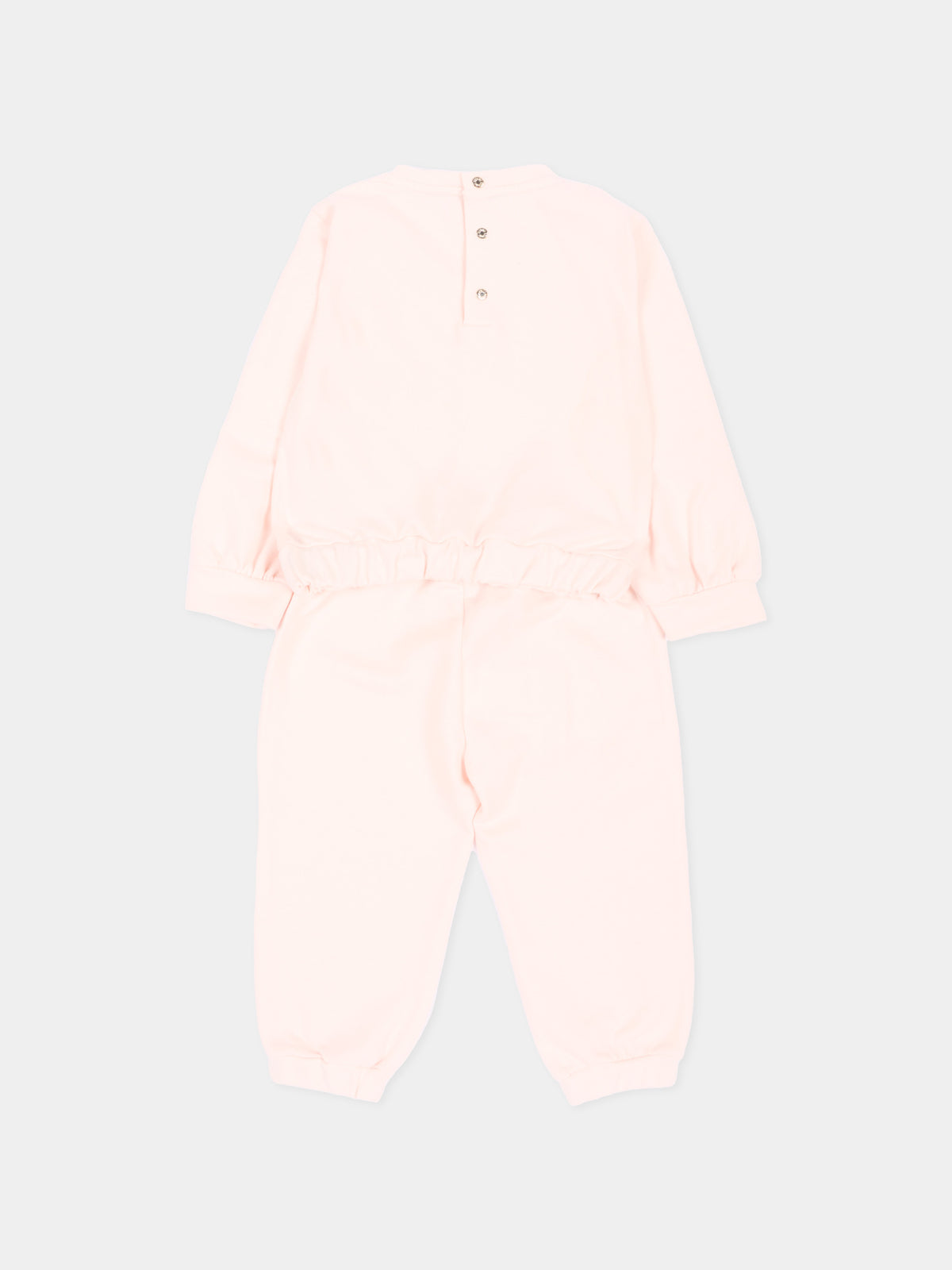 Completo sportivo lungo rosa per neonata con logo,Roberto Cavalli Kids,CIA26034CF PINK_H/P.H