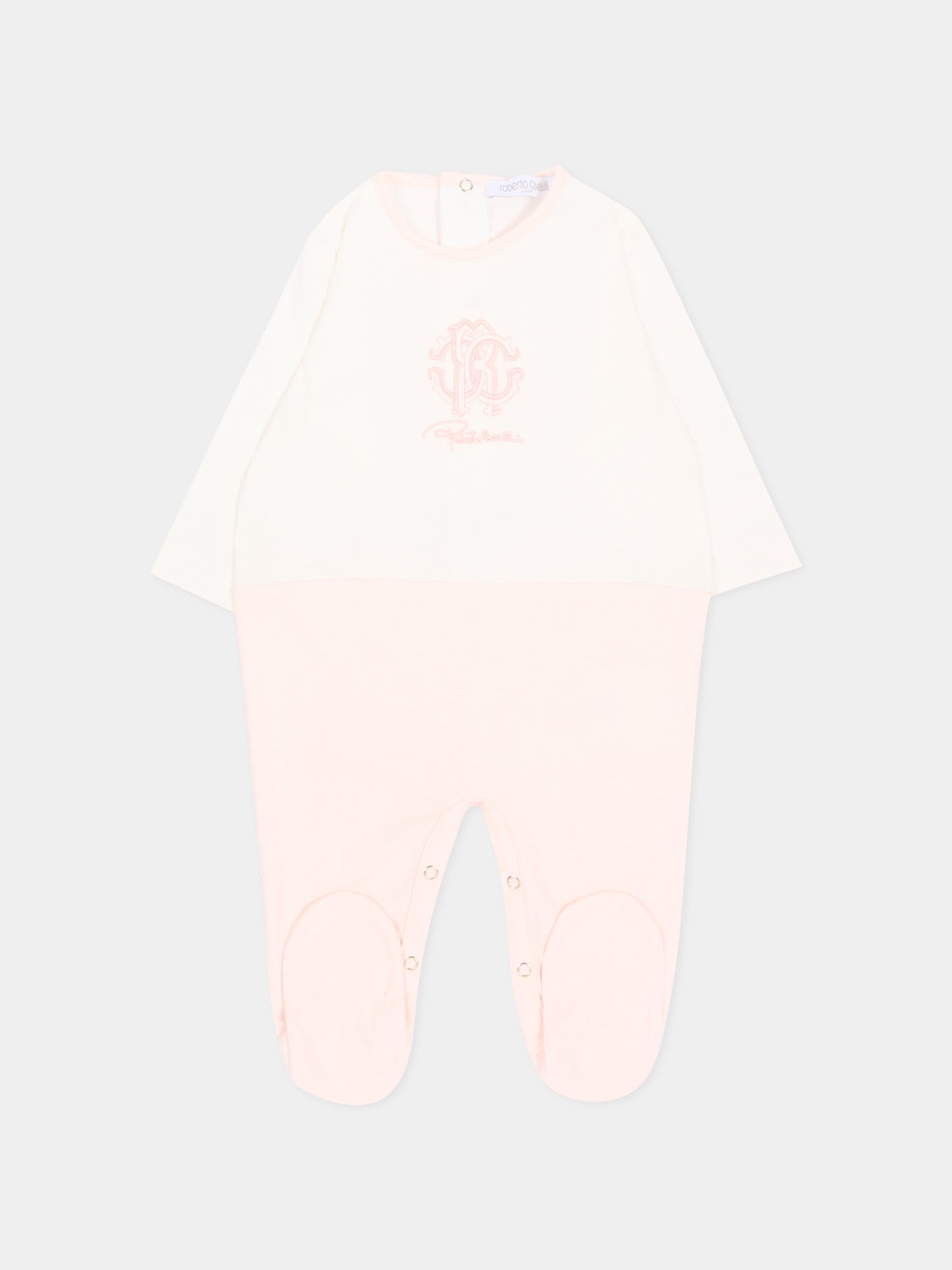 Set tutina rosa per neonata con logo,Roberto Cavalli Kids,CLA26051TU PINK_H/ACC
