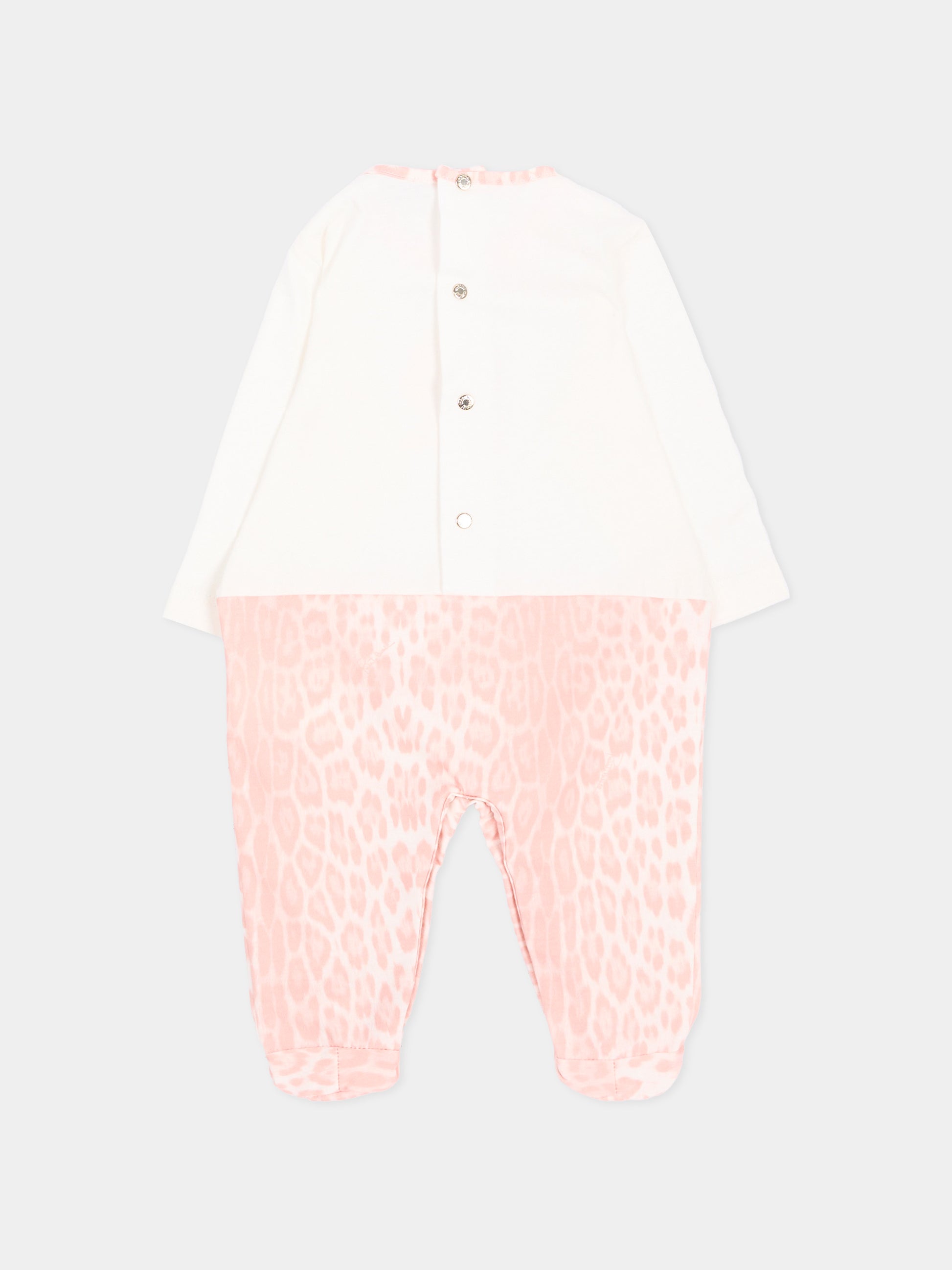 Set tutina rosa animalier per neonata con logo,Roberto Cavalli Kids,CLA26027TU GIAG.R/ACC