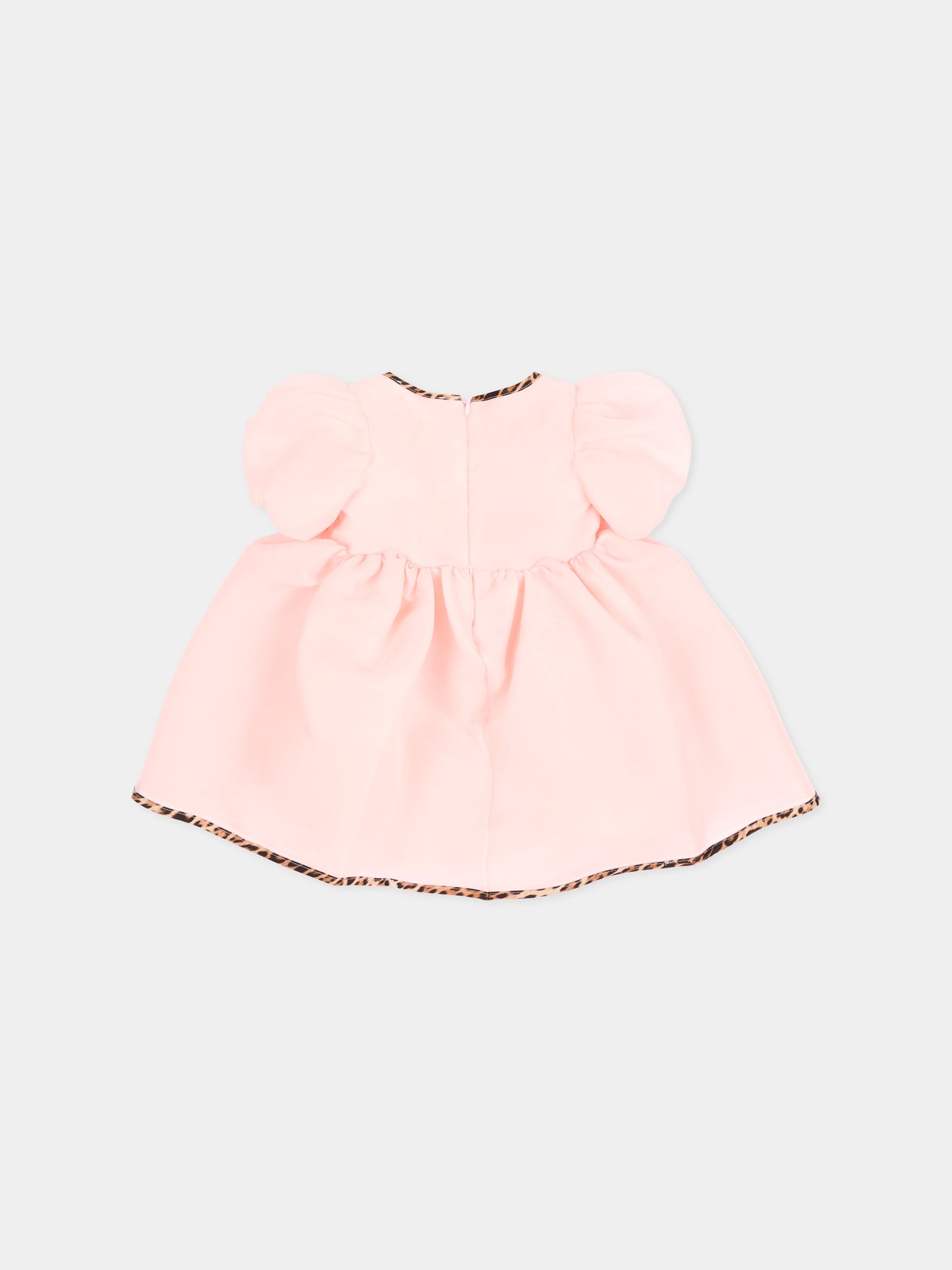 Abito elegante rosa per neonata profili animalier,Roberto Cavalli Kids,CIA26015VE PINK_H/G.N
