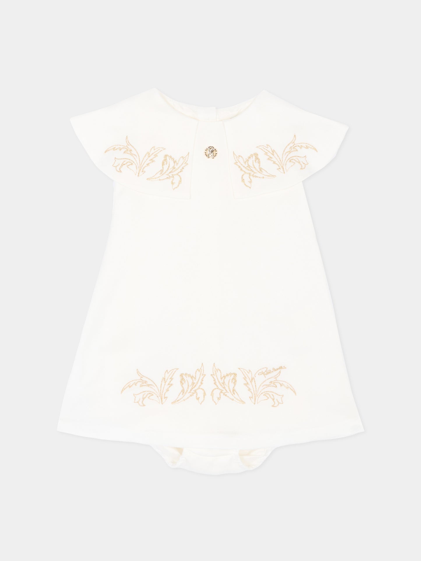 Abito elegante avorio per neonata,Roberto Cavalli Kids,CLA26038VE AVORIO_C.C