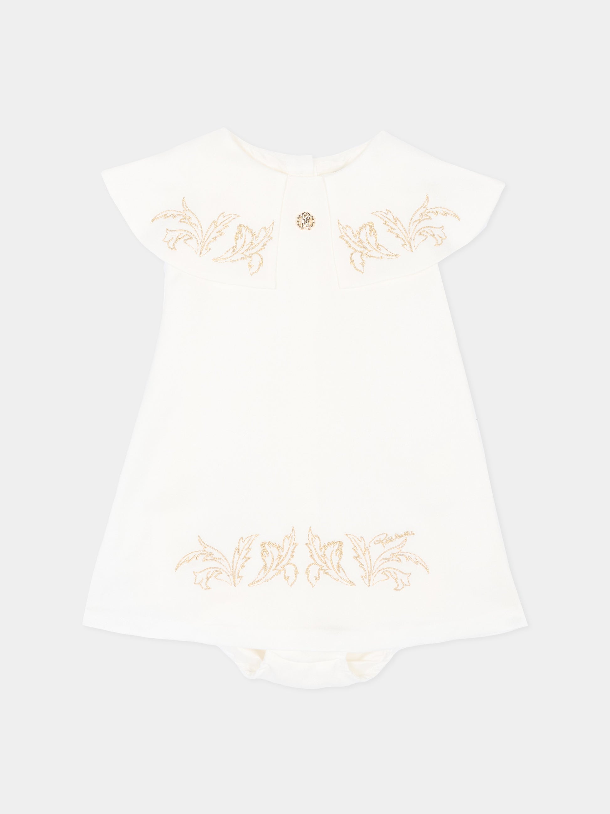 Abito elegante avorio per neonata,Roberto Cavalli Kids,CLA26038VE AVORIO_C.C