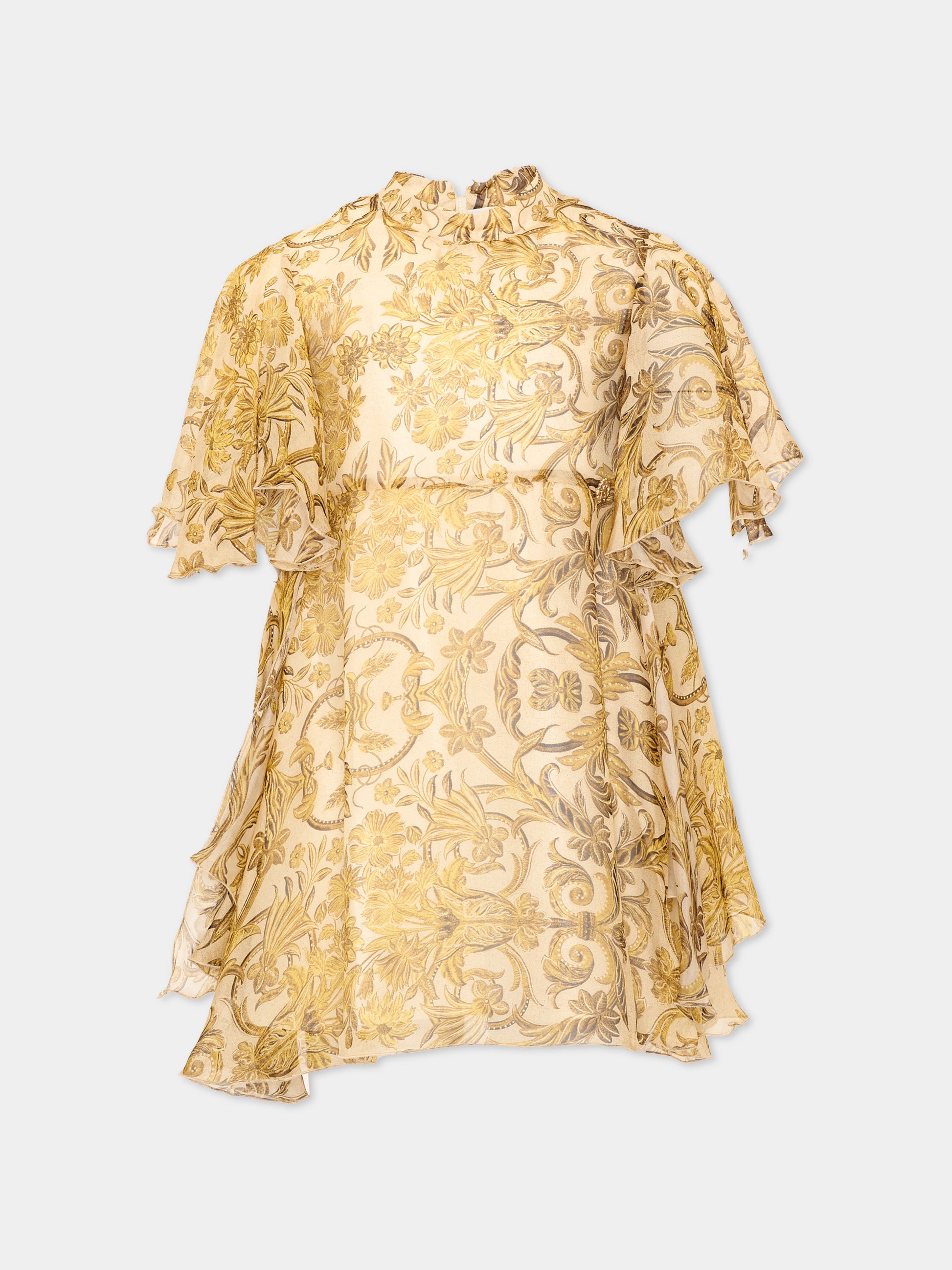 Abito elegante oro per bambina,Roberto Cavalli Kids,CGA26031VE MAIOL.ORO