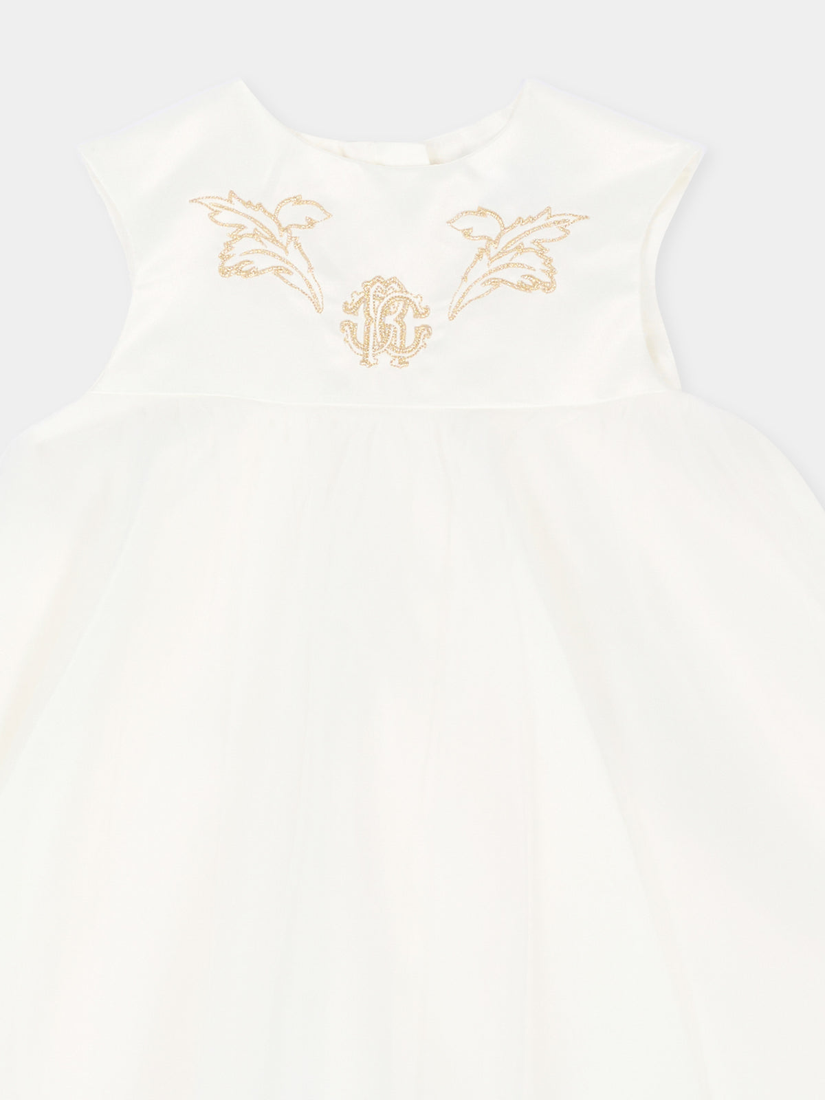 Abito elegante avorio per neonata,Roberto Cavalli Kids,CLA26054VE AVORIO_C.C