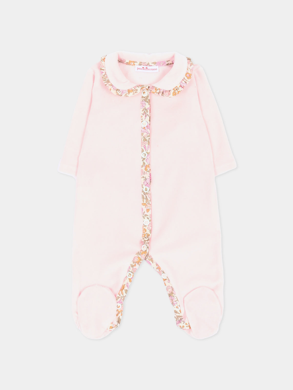 Tutina rosa per neonata con colletto Liberty,Pesciolino Rosso,TUTINA CN S 264