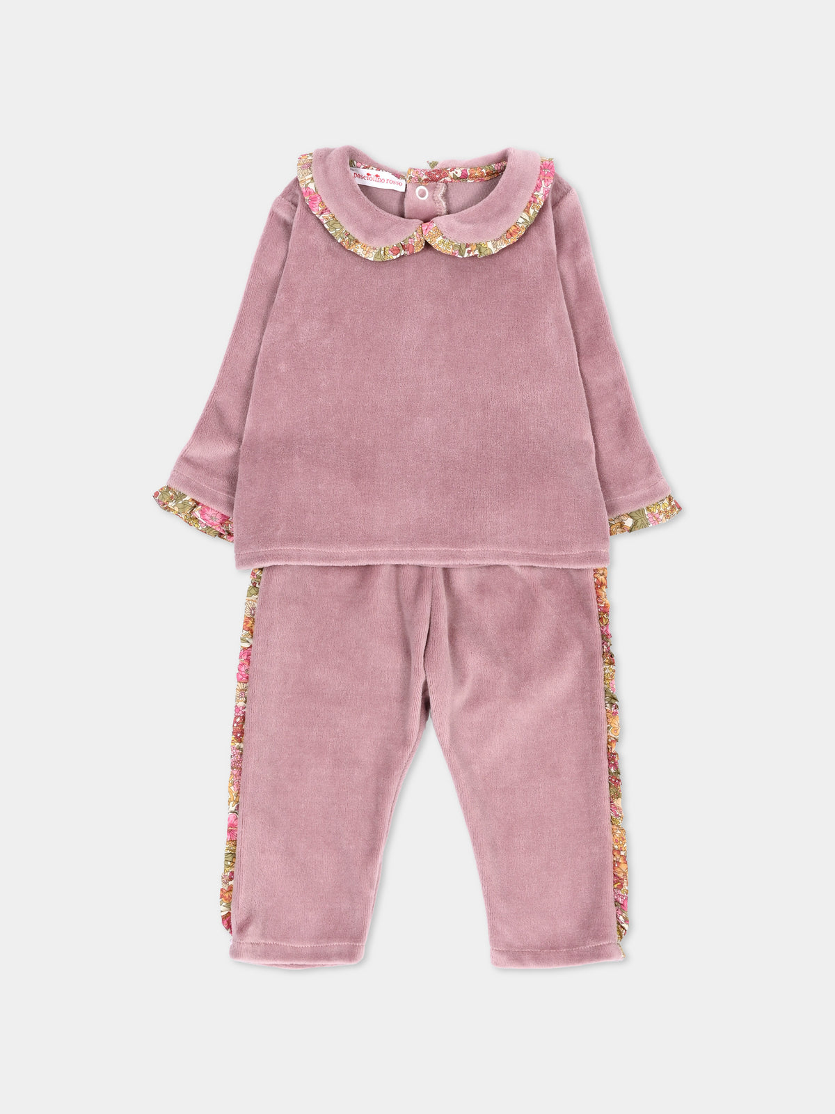 Completo nascita viola per neonata con dettagli Liberty,Pesciolino Rosso,TUTINA SPCN S 263