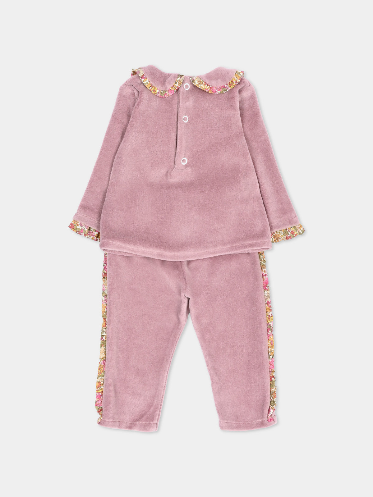 Completo nascita viola per neonata con dettagli Liberty,Pesciolino Rosso,TUTINA SPCN S 263