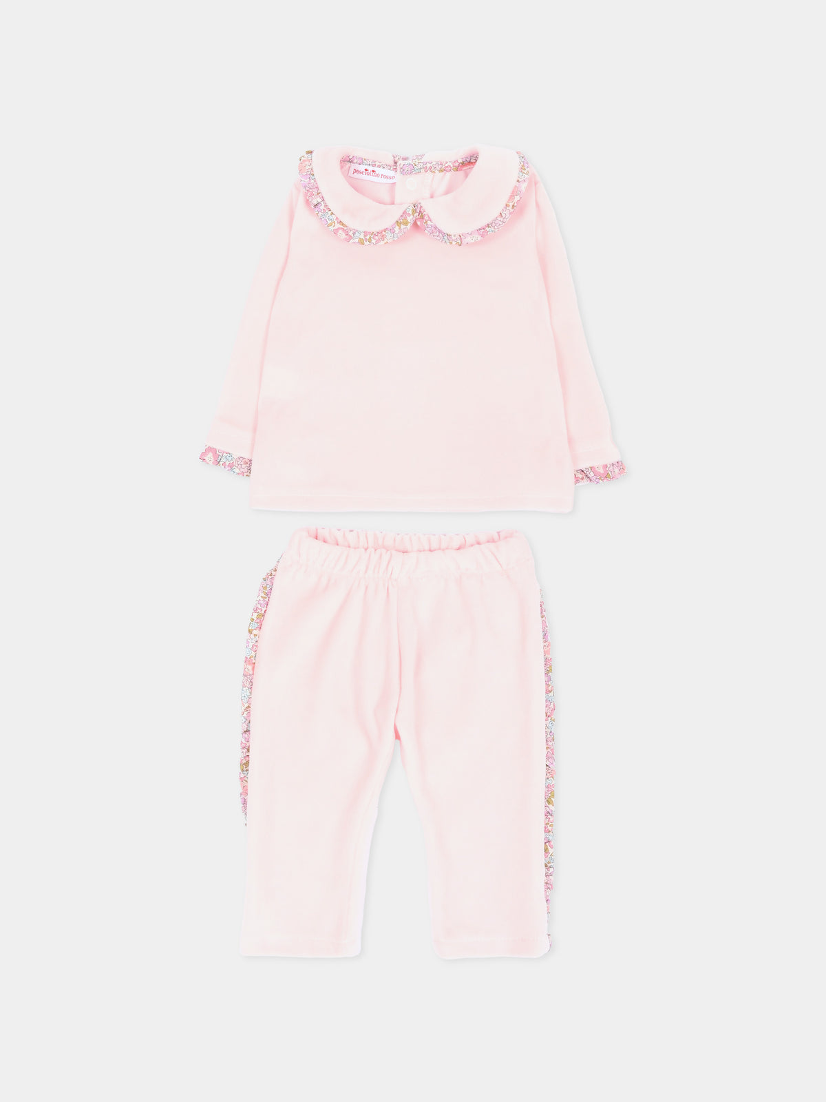 Completo nascita rosa per neonata con dettagli Liberty,Pesciolino Rosso,TUTINA SPCN S 264