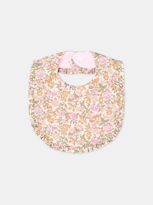 Pink Liberty bib for Baby Girl