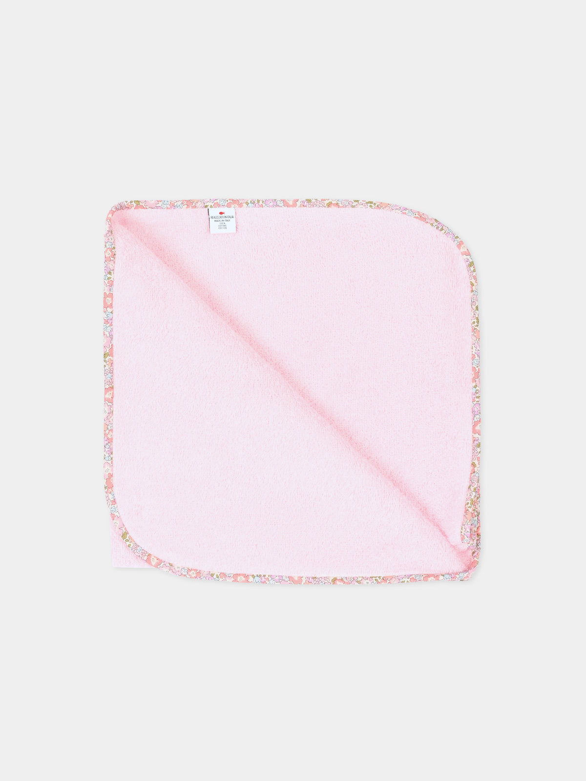 Accappatoio rosa per neonata con dettagli Liberty,Pesciolino Rosso,QD FW S 264