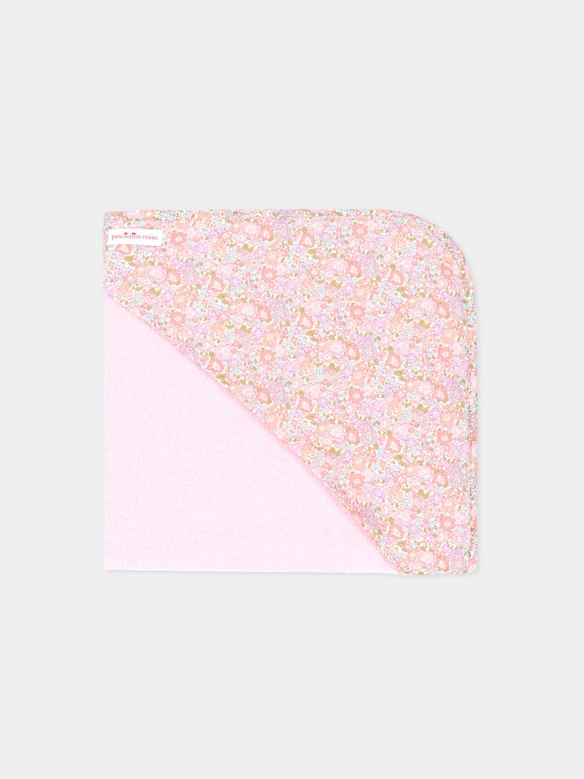 Accappatoio rosa per neonata con dettagli Liberty,Pesciolino Rosso,QD FW S 264