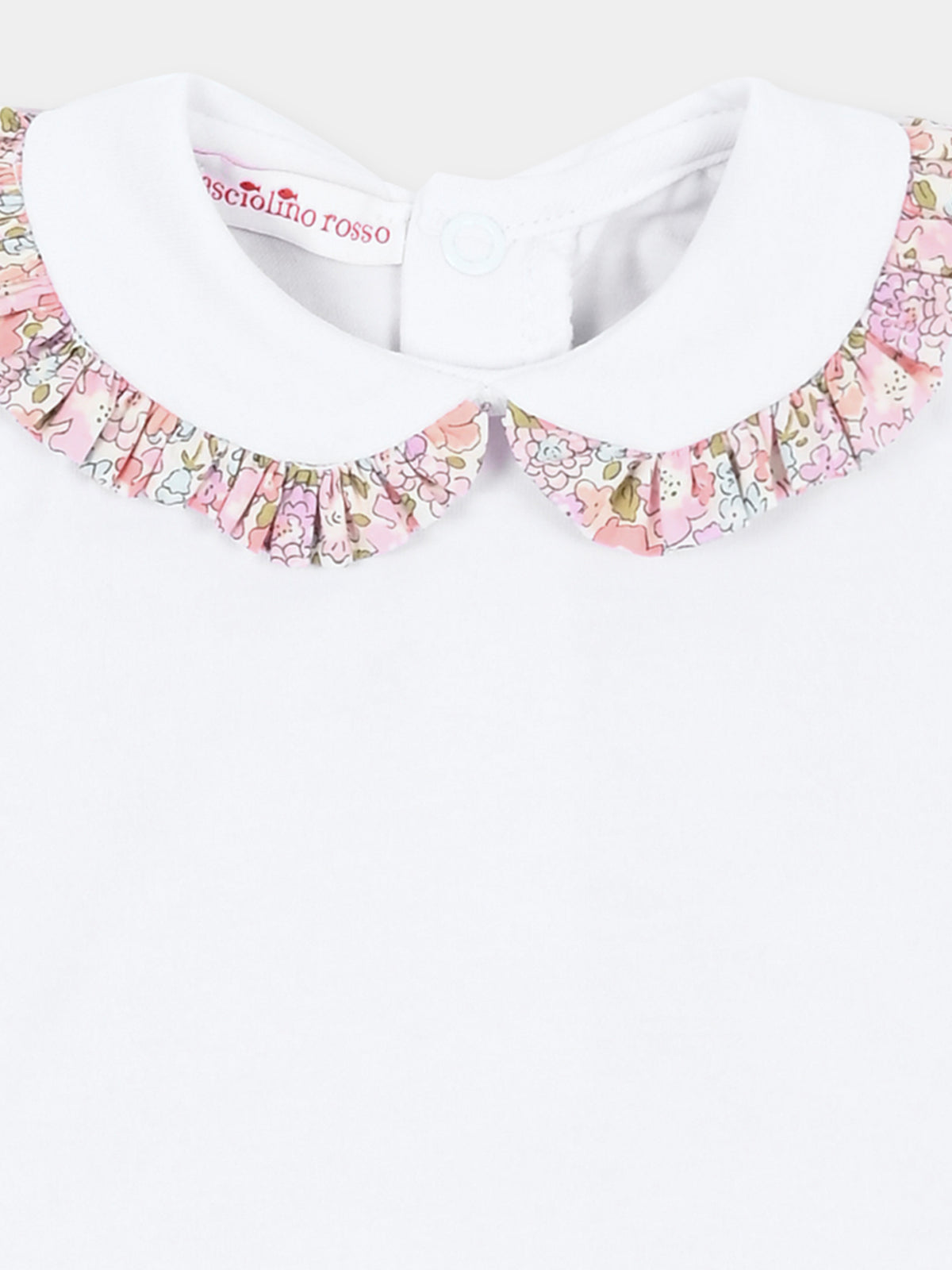 Body bianco per neonata con colletto Liberty,Pesciolino Rosso,BD03 S 264