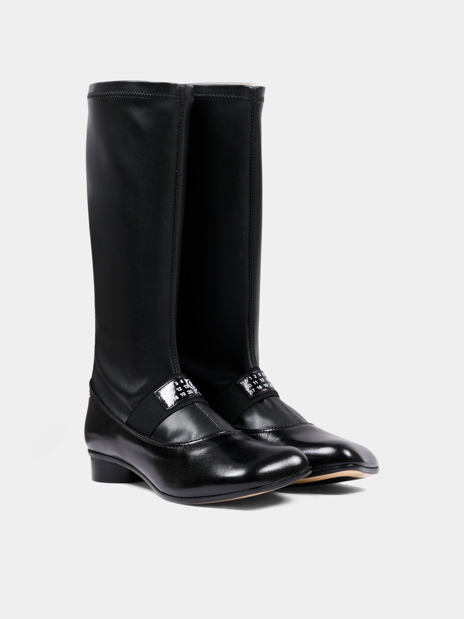 Stivale nero per bambina con logo,Mm6 Maison Margiela,83896 VAR1