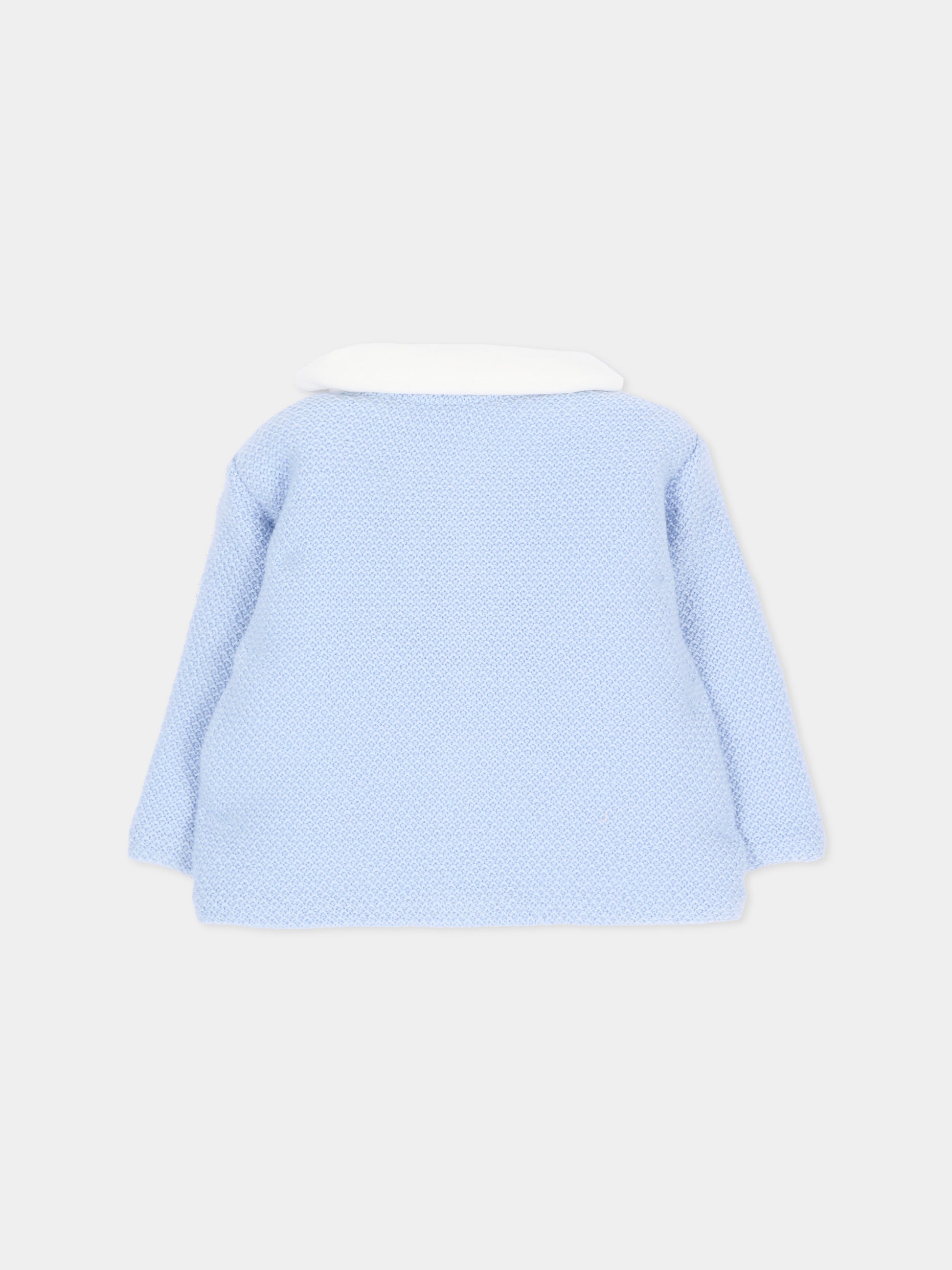 Cappotto celeste per neonato in maglia,Paz Rodríguez,012 113918 20 H56