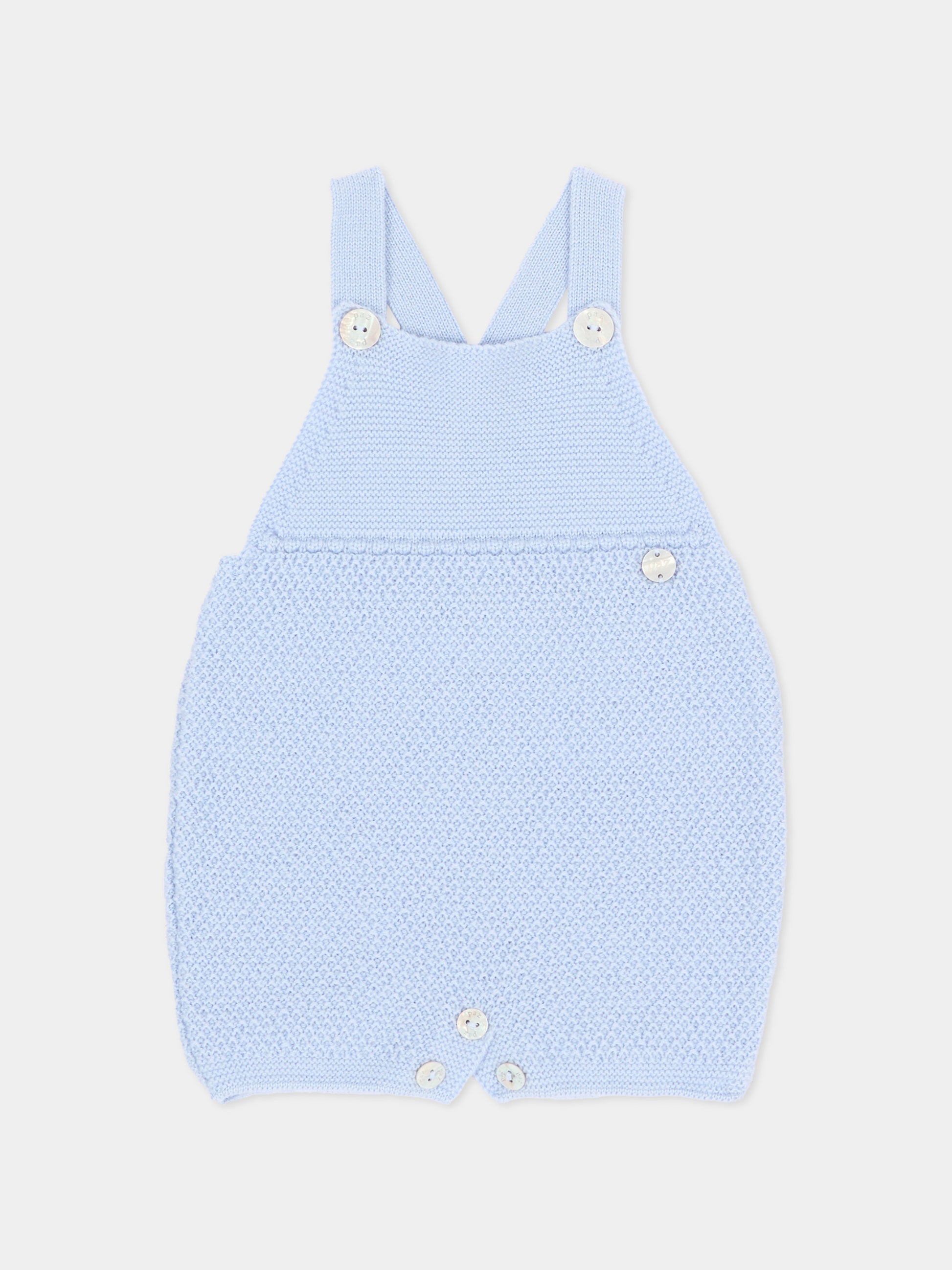 Salopette azzurra per neonato in maglia,Paz Rodríguez,022 113917 20 H56