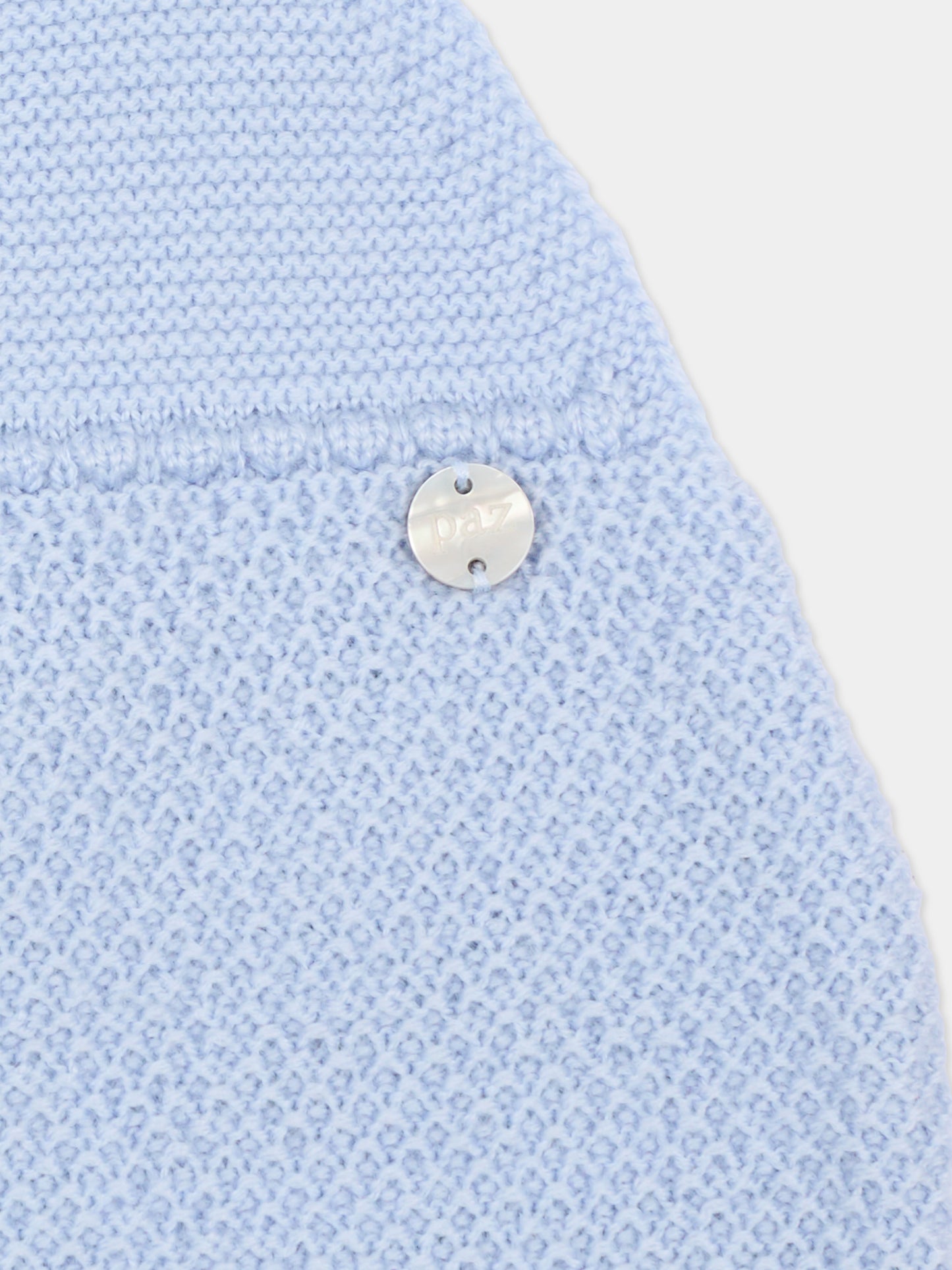 Salopette azzurra per neonato in maglia,Paz Rodríguez,022 113917 20 H56