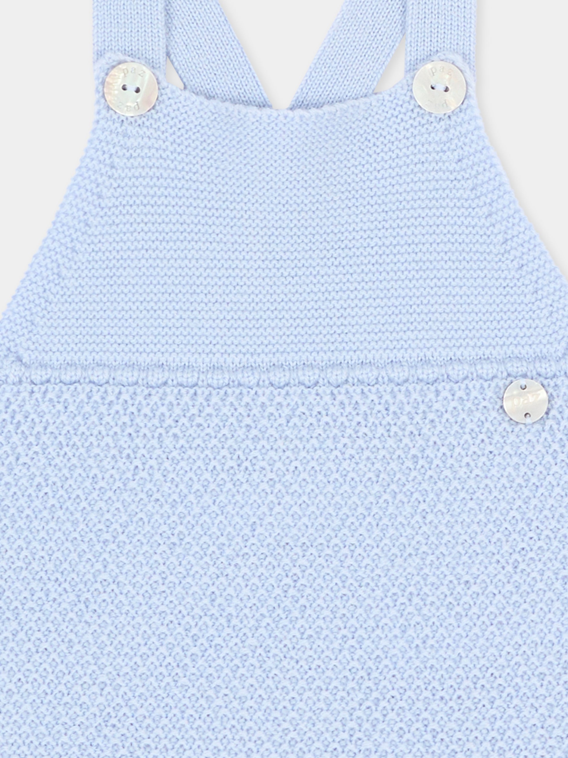 Salopette azzurra per neonato in maglia,Paz Rodríguez,022 113917 20 H56