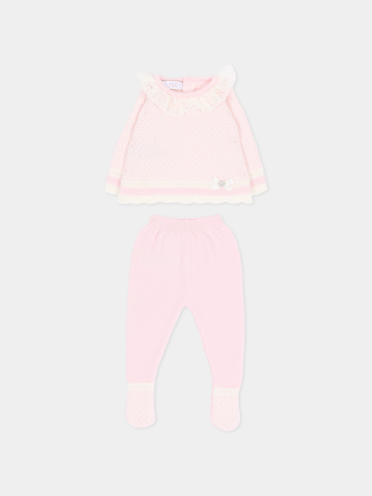 Completo nascita rosa per neonata in maglia,Paz Rodríguez,103 114210 3060 H56