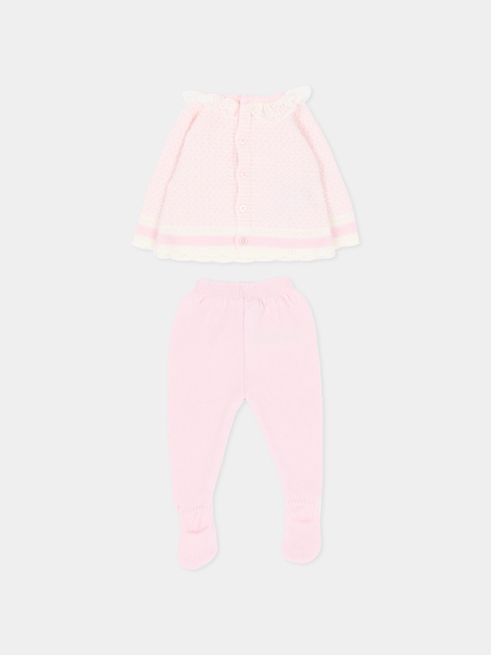 Completo nascita rosa per neonata in maglia,Paz Rodríguez,103 114210 3060 H56