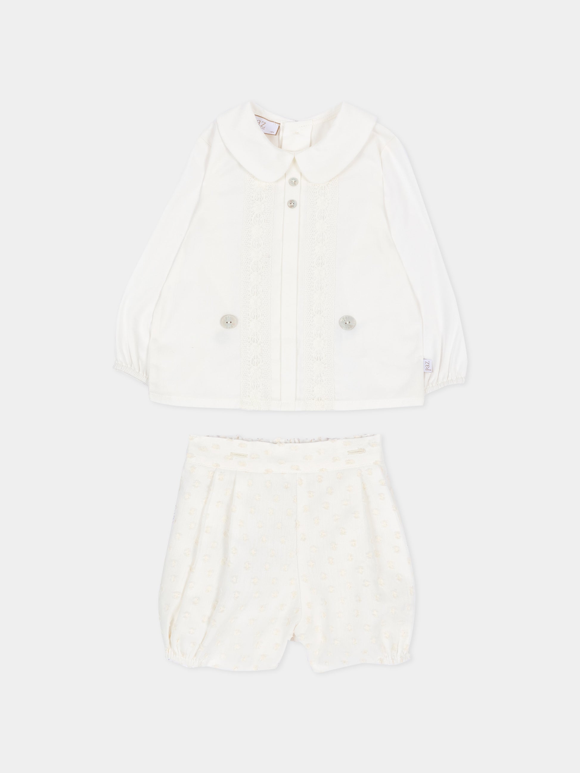 Completo elegante avorio per neonato,Paz Rodríguez,106L 154027 60 T611
