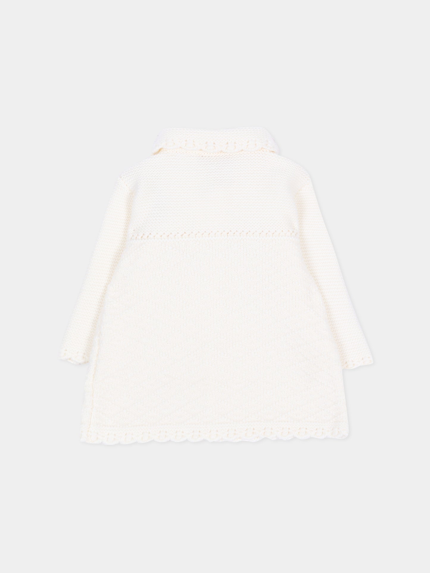 Cappotto avorio per neonata in maglia,Paz Rodríguez,009 114026 60 H56