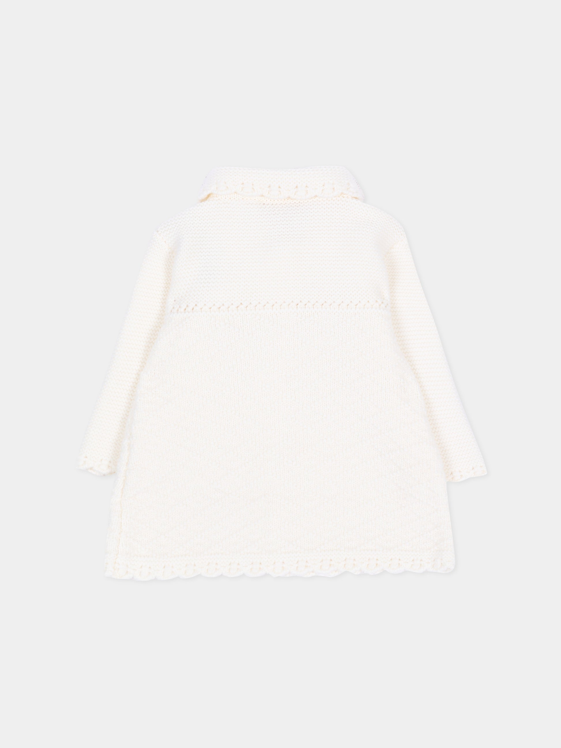 Cappotto avorio per neonata in maglia,Paz Rodríguez,009 114026 60 H56